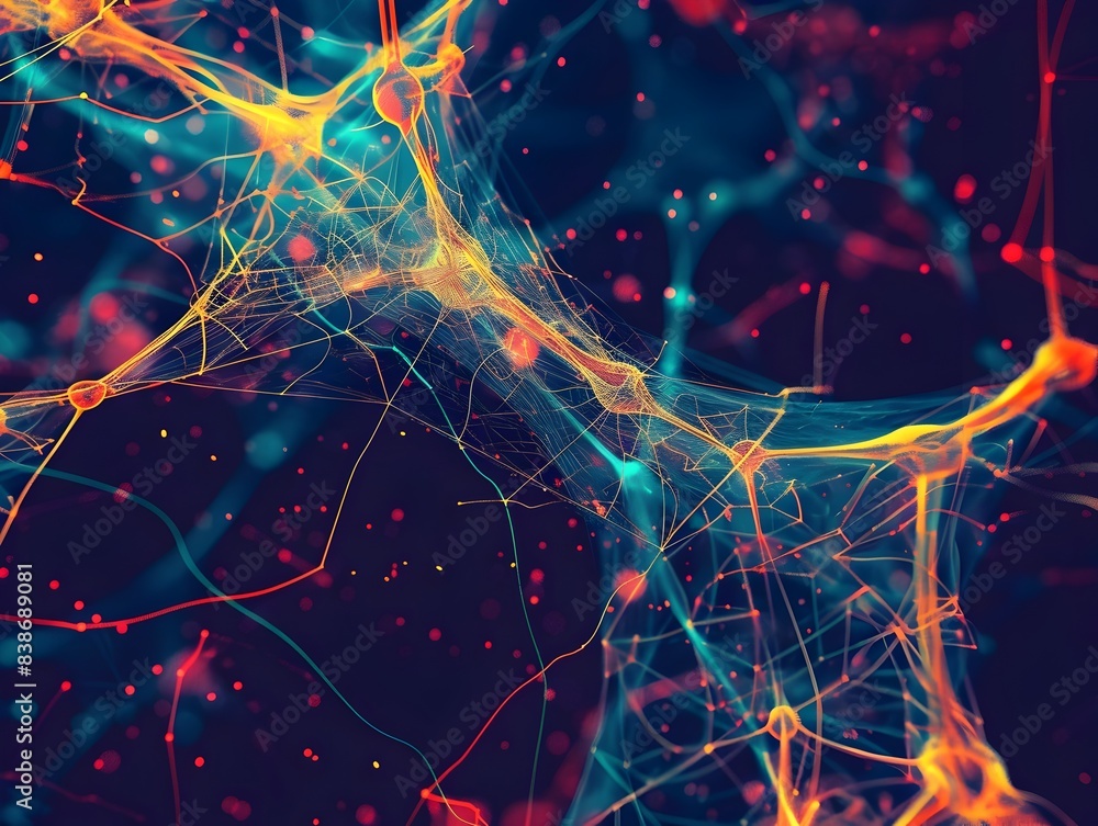 Poster intricate neural network pattern in abstract digital