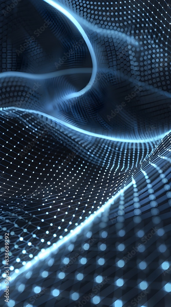 Poster futuristic tech mesh grid pattern abstract