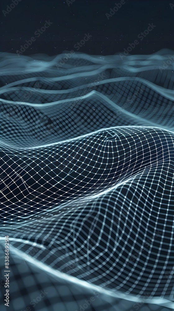 Poster intricate tech mesh grid showcasing digital innovation and futuristic design