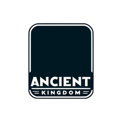 Fototapeta premium ancient kingdom ruin text sticker tshirt vector illustration template design