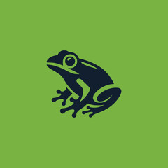 cute frog animal logo vector illustration template design