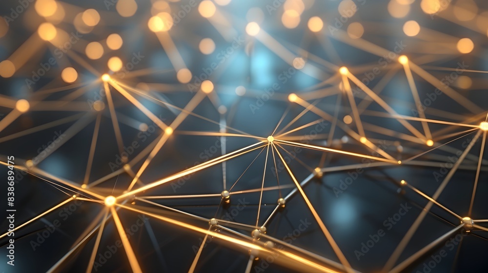 Poster futuristic tech patterns with interconnected lines and nodes