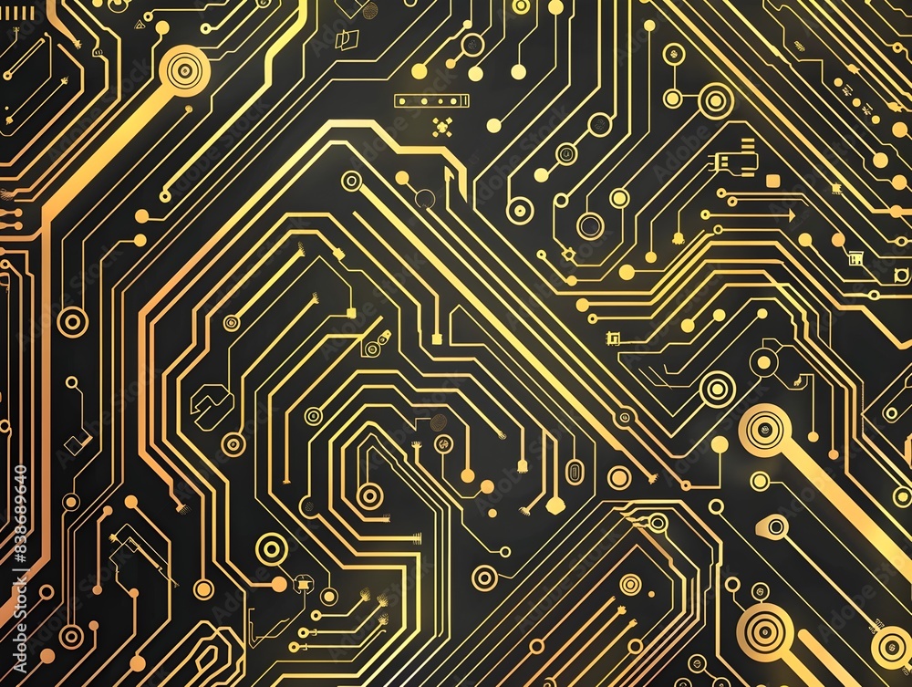 Poster abstract tech circuit board patterns with futuristic digital geometric elements