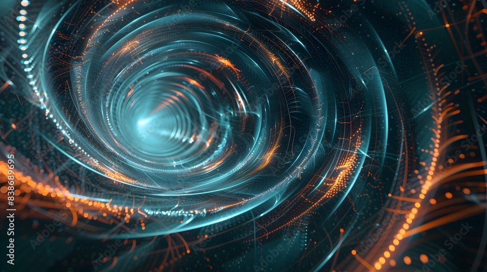 Aufkleber futuristic digital swirls mesmerizing 3d rendered abstract patterns