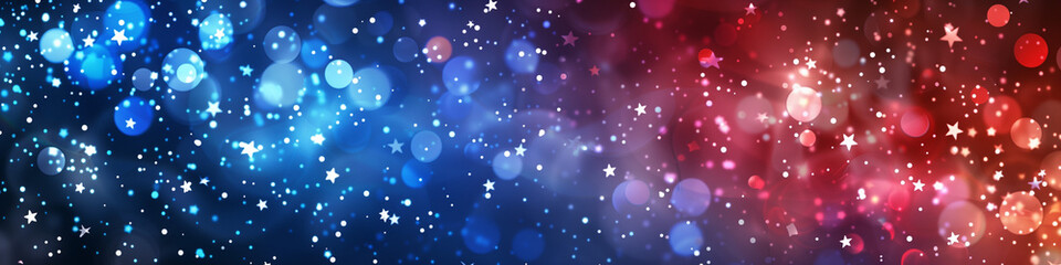 Vibrant Red and Blue Bokeh Background for 4th of July Independence Day Celebration USA Colors Patriotic Holiday Lights