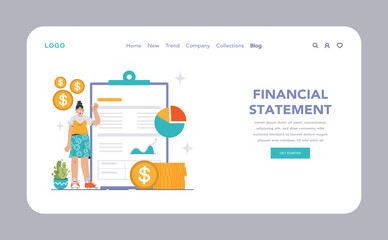 Financial Statement concept. Flat vector illustration