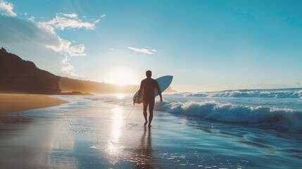 Fototapeta premium Surf Board on Waves 