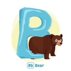 stock vector of B for bear. alphabet animal for education