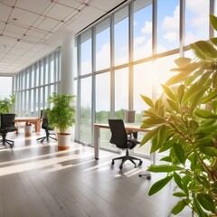 modern office interior with table