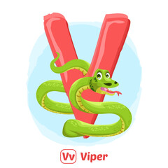 stock vector of V for viper. alphabet animal for education