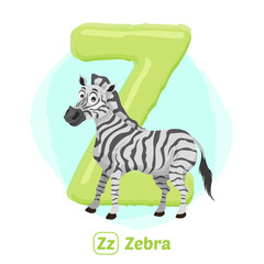 stock vector of Z for zebra. alphabet animal for education