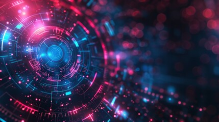 Obraz premium Technology Background with Data Hologram 