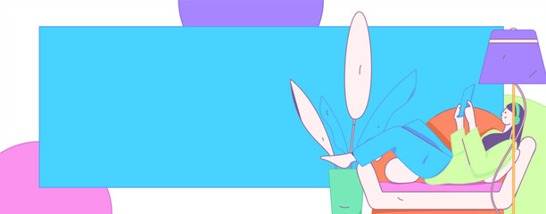 Home indoor character scene flat vector concept operation hand drawn illustration
