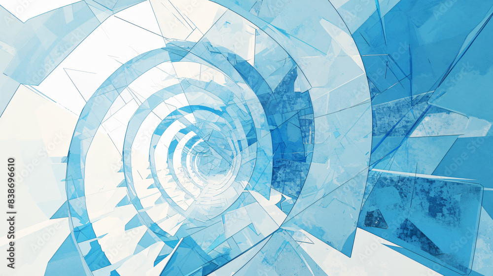 Poster abstract blue shapes for technology background with copy space text for website