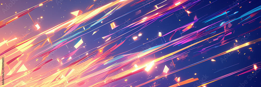 Poster Abstract Colorful Lines for Technology Background with copy space text for Website