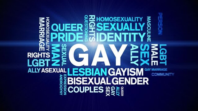 Gay animated word cloud;text design animation tag kinetic typography seamless loop.