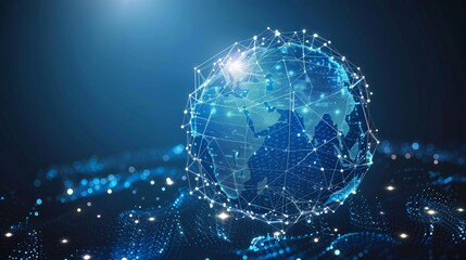 Technology Hologram with Global Network 