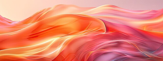 Fototapeta premium Vibrant Abstract Waves of Color in a Dreamlike Digital Landscape