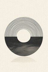 Retro-inspired zen boho abstract geometric design in a muted earthy color palette