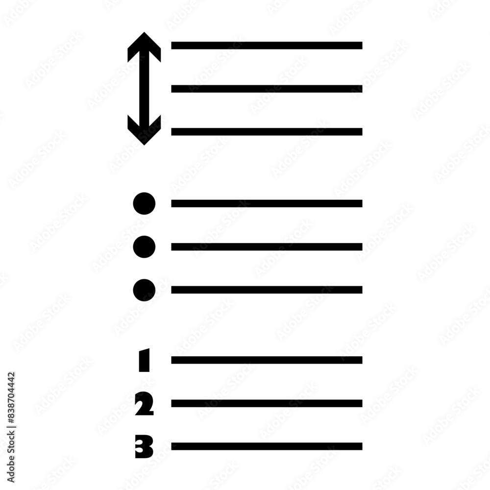 Poster organizational chart vector icon. black and white list design. vertical flowchart arrows.