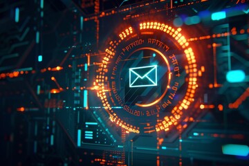 A close-up of a digital certificate icon on an email interface, ensuring encryption