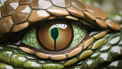 reptile eye, dragon, fantastic, green, iris, pupil, scale, lizard, snake, stare, close-up, illustration