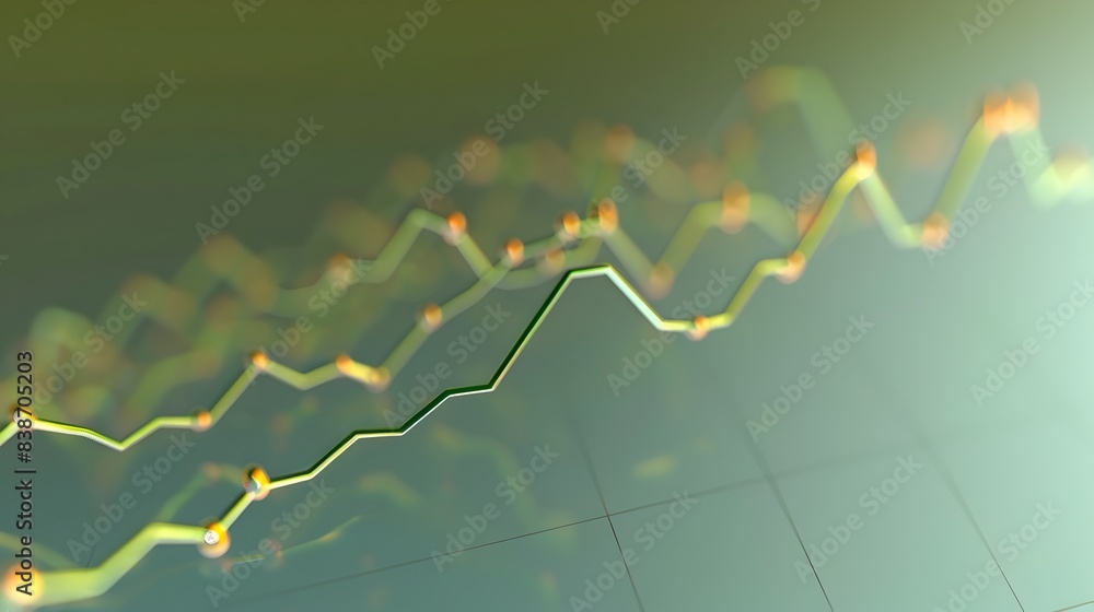 Poster sustainable finance trends visualized in a dynamic 3d line graph