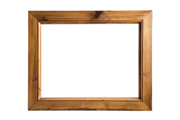 A wooden frame with a white background