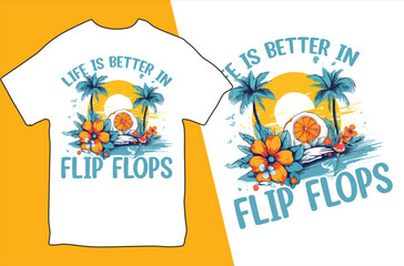 Colorful  summer t-shirt design Vector Illustration. Custom Summer  t-shirt design.
 Welcome Summer sunset T-shirt. summer T-shirt design graphics template.