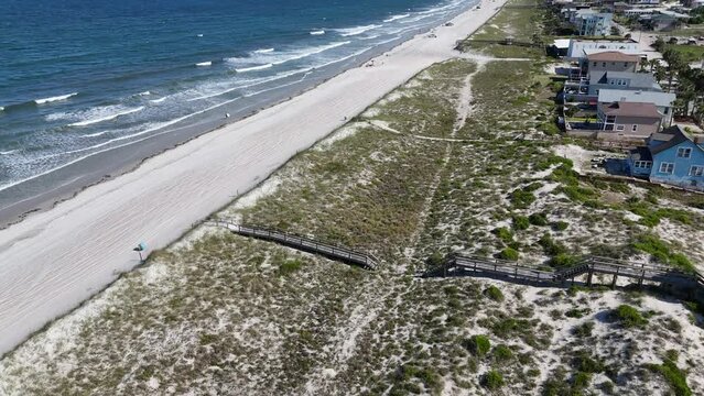 Aerial View of beautiful beach on Amelia Island
