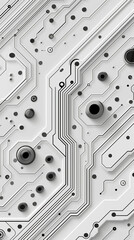 Computer circuit board pattern background. monochrome circuit design on white background