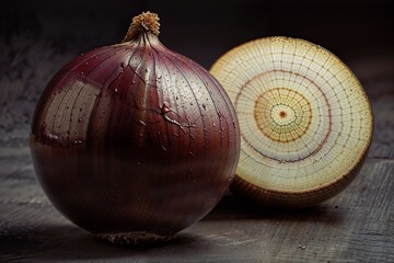 onions on a black background