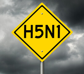 Yellow highway sign for H5N1 or the bird flu