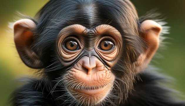 Close-up of a baby chimpanzee face