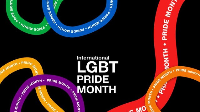 LGBT Pride Month Animation, Pride Month Text Lines Animation, Pride Month Text Animation.
