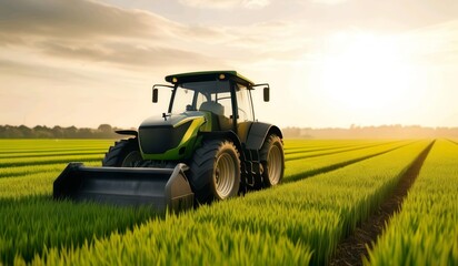 Fototapeta premium tractor in field