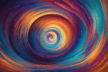 Obraz premium Vivid, Abstract Artwork with a Spiral Galaxy Motif