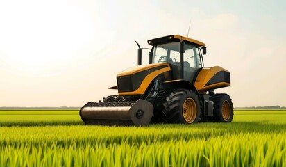 Fototapeta premium combine harvester working on field