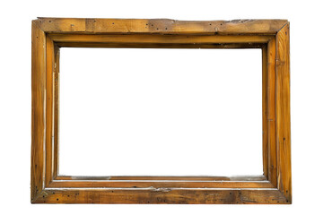 A wooden frame with a white background