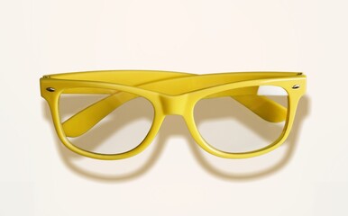 Fototapeta premium Stylish modern yellow sunglasses in fashion frame