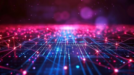 Obraz premium Computer Network with Light Effects 