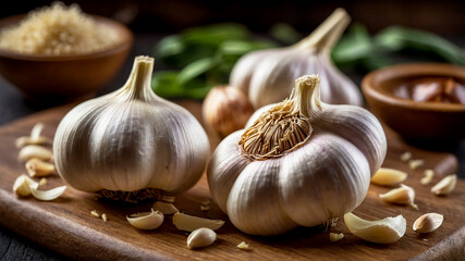 Garlic Cloves  are often minced, sliced, or crushed to add a robust, aromatic flavor to seafood dishe