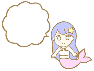 人魚イラストふきだし