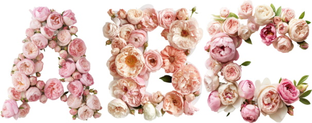 Flower font A,B,C,alphabet