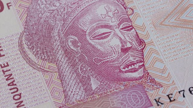 50 Congo Congolese CFA francs national currency legal tender bill close up 3