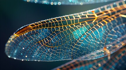 Ethereal Transparency of a Dragonfly s Delicate Wings in Macro Photography