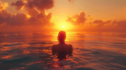 The beautiful summer landscape featured a stunning view of the blue sky with the sun casting sunlight on the clouds, creating a breathtaking background of nature at both sunrise and sunset.