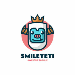 Vector Logo Illustration Yeti Simple Mascot Style.