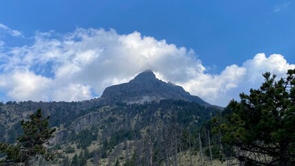 clouds over the mountain in nevado of colina mexico