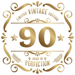 90 years birthday vintage